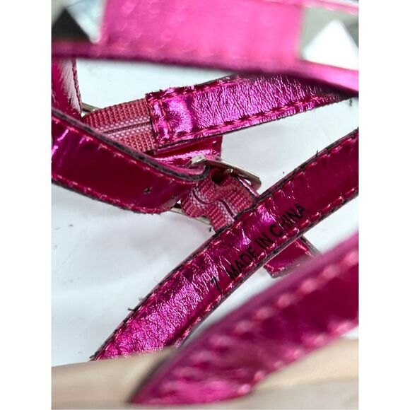14th & Union Sandals Womens Size 7‎ Finley Metallic Pink Studded Detail Open Toe - Picture 8 of 10